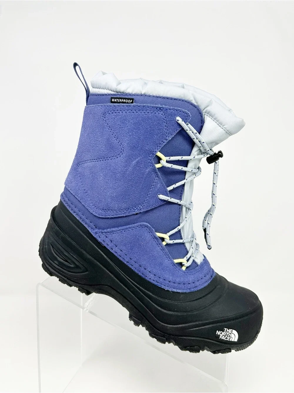The North Face Alpenglow V Youth Winter Snow Boots Waterproof Purple Black 6